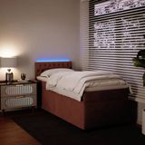 vidaXL Boxspring met matras fluweel roze 90x190 cm