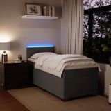 vidaXL Boxspringbett mit Matratze Dunkelgrau 90x190 cm Samt