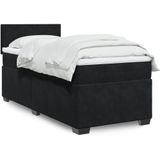 Vidaxl - Boxspringbett mit Matratze Schwarz 90x200 cm Samt