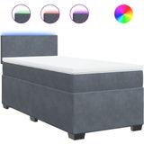 Vidaxl - Boxspringbett mit Matratze Dunkelgrau 100x200 cm Samt