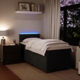vidaXL - Boxspring - met - matras - fluweel - zwart - 100x200 - cm