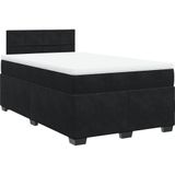 vidaXL - Boxspring - met - matras - fluweel - zwart - 120x190 - cm