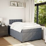 vidaXL - Boxspring - met - matras - fluweel - donkergrijs - 120x190 - cm