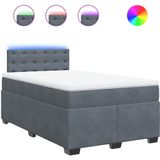 vidaXL - Boxspring - met - matras - fluweel - donkergrijs - 120x200 - cm