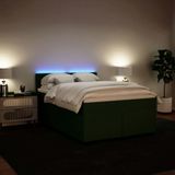 vidaXL Boxspring met matras fluweel donkergroen 140x190 cm