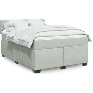 Vidaxl - Boxspringbett mit Matratze Hellgrau 140x200 cm Samt