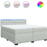Vidaxl - Boxspringbett mit Matratze Hellgrau 200x200 cm Samt