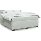 Vidaxl - Boxspringbett mit Matratze Hellgrau 200x200 cm Samt