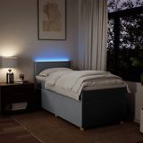 vidaXL Boxspringbett mit Matratze Hellgrau 80x200 cm Stoff