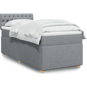 vidaXL Boxspringbett mit Matratze Hellgrau 80x200 cm Stoff