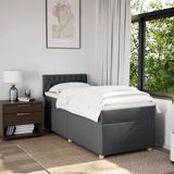 vidaXL - Boxspring - met - matras - stof - donkergrijsx200 - cm