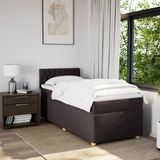 Vidaxl - Boxspringbett mit Matratze Dunkelbraun 90x200 cm Stoff