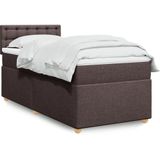 Vidaxl - Boxspringbett mit Matratze Dunkelbraun 90x200 cm Stoff