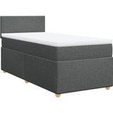 Vidaxl - Boxspringbett mit Matratze Dunkelgrau 100x200 cm Stoff