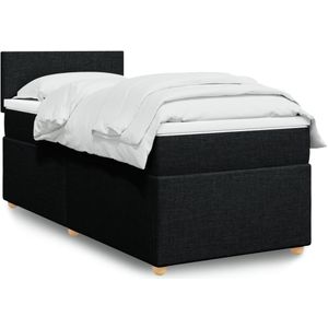vidaXL - Boxspring - met - matras - stof - zwartx200 - cm