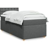 Vidaxl - Boxspringbett mit Matratze Dunkelgrau 100x200 cm Stoff