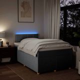 vidaXL Boxspring met matras stof lichtgrijs 120x200 cm