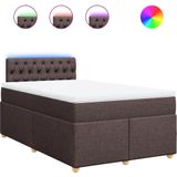 vidaXL - Boxspring - met - matras - stof - donkerbruinx200 - cm