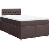 Boxspringbett mit Matratze Dunkelbraun 120x200 cm Stoff vidaXL