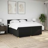 Vidaxl - Boxspringbett mit Matratze Schwarz 200x200 cm Stoff