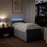 vidaXL Boxspringbett mit Matratze Hellgrau 80x200 cm Stoff