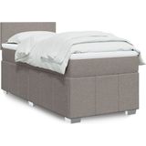 vidaXL Boxspringbett mit Matratze Taupe 90x190 cm Stoff
