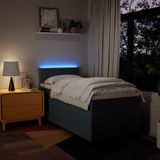 vidaXL - Boxspring - met - matras - stof - blauwx200 - cm