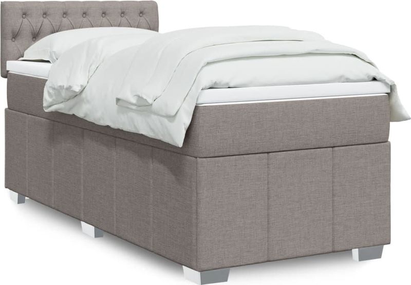 Vidaxl - Boxspringbett mit Matratze Taupe 90x200 cm Stoff