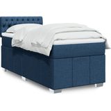 Vidaxl - Boxspringbett mit Matratze Blau 90x200 cm Stoff