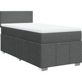 Vidaxl - Boxspringbett mit Matratze Dunkelgrau 100x200 cm Stoff