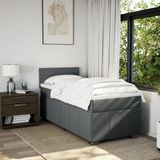 Vidaxl - Boxspringbett mit Matratze Dunkelgrau 100x200 cm Stoff