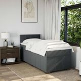 Vidaxl - Boxspringbett mit Matratze Dunkelgrau 100x200 cm Stoff
