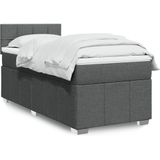 Vidaxl - Boxspringbett mit Matratze Dunkelgrau 100x200 cm Stoff