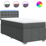 Vidaxl - Boxspringbett mit Matratze Dunkelgrau 100x200 cm Stoff