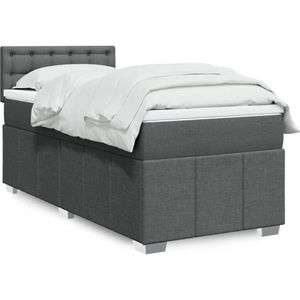 Vidaxl - Boxspringbett mit Matratze Dunkelgrau 100x200 cm Stoff