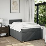vidaXL Boxspringbett mit Matratze Dunkelgrau 120x200 cm Stoff