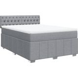 Vidaxl - Boxspringbett mit Matratze Hellgrau 140x200 cm Stoff
