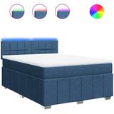 vidaXL Boxspringbett mit Matratze Blau 160x200 cm Stoff