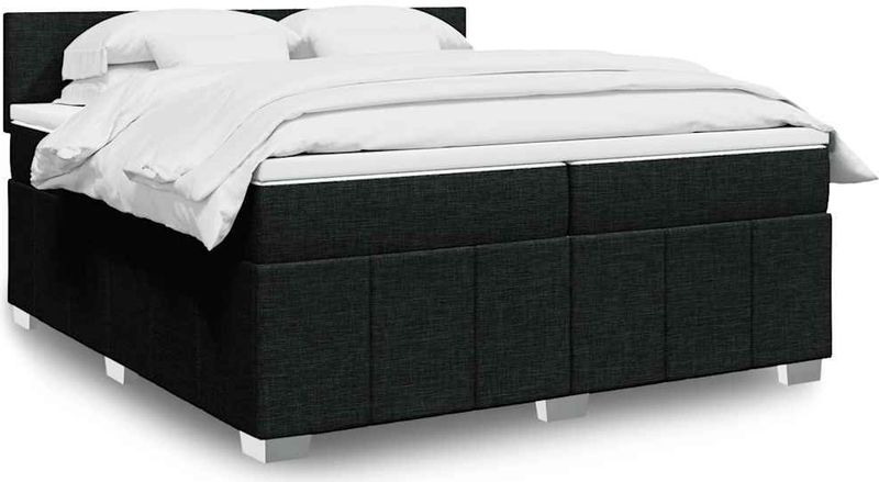 Vidaxl - Boxspringbett mit Matratze Schwarz 200x200 cm Stoff