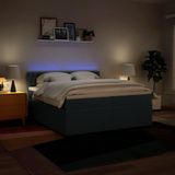 Vidaxl - Boxspringbett mit Matratze Blau 200x200 cm Stoff