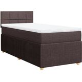 vidaXL Boxspringbett mit Matratze Dunkelbraun 90x200 cm Stoff
