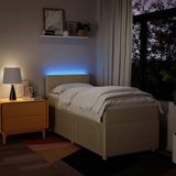 vidaXL Boxspring met matras stof crèmekleurig 90x200 cm