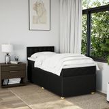Vidaxl - Boxspringbett mit Matratze Schwarz 90x200 cm Stoff