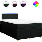 vidaXL - Boxspring - met - matras - stof - zwartx190 - cm