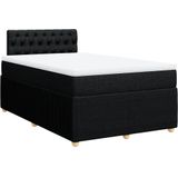 vidaXL - Boxspring - met - matras - stof - zwartx190 - cm
