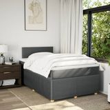 Vidaxl - Boxspringbett mit Matratze Dunkelgrau 120x200 cm Stoff
