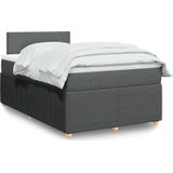 Vidaxl - Boxspringbett mit Matratze Dunkelgrau 120x200 cm Stoff