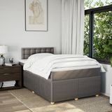 vidaXL - Boxspring - met - matras - stof - taupe - 120x200 - cm
