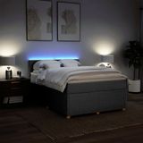 vidaXL Boxspringbett mit Matratze Hellgrau 140x200 cm Stoff