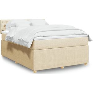 Vidaxl - Boxspringbett mit Matratze Creme 140x200 cm Stoff